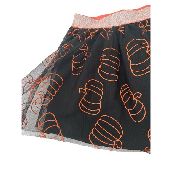 Cat & Jack Halloween Pumpkin Orange/Black Tulle Skirt Size XS 4-5 - Picture 4 of 5
